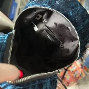 Briar Lane Quilted Crushed Velvet Mini Convertible Backpack - Blue KATE SPADE BRIAR LANE QUILTED CRUSHED VELVET MINI  main image 4
